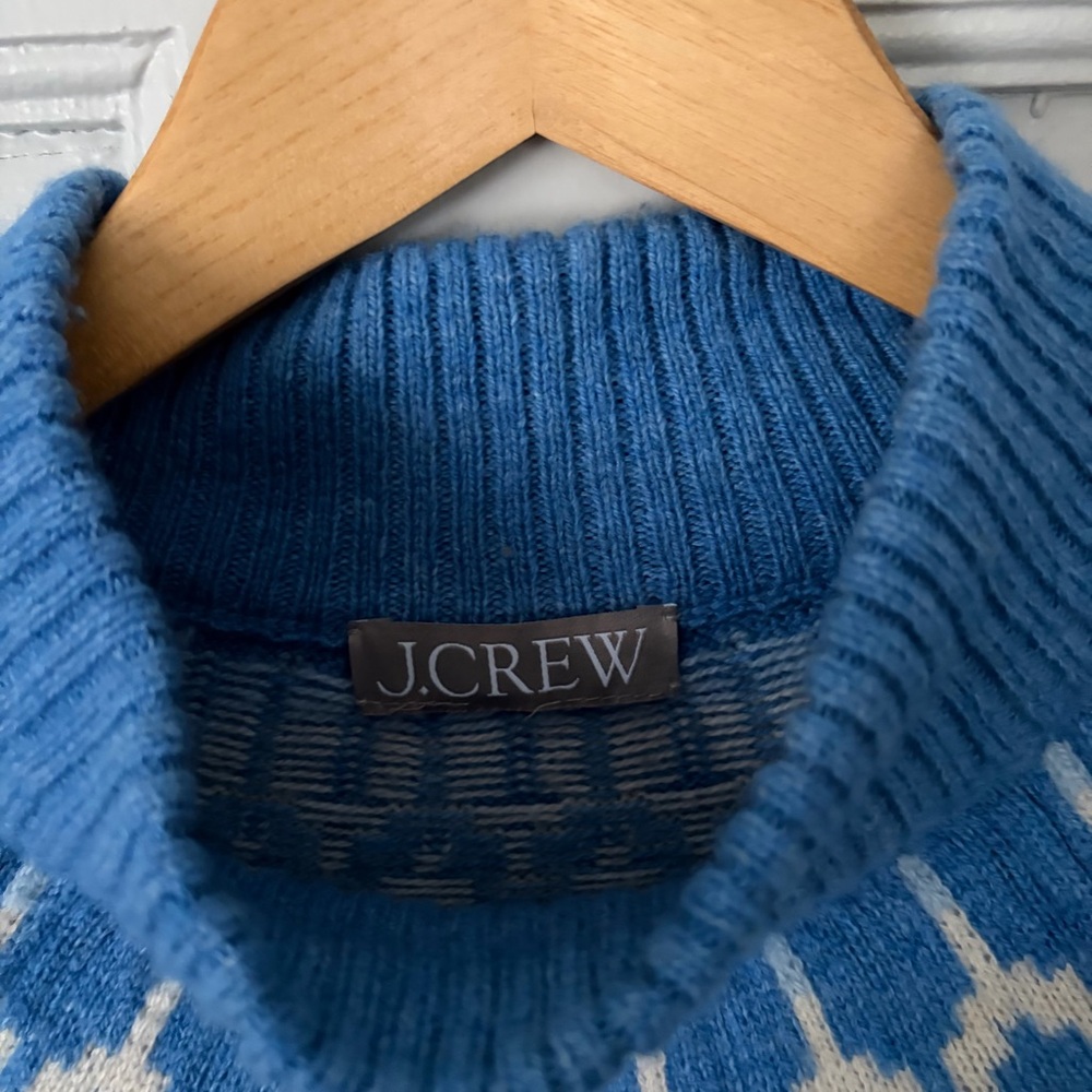 J. Crew Fair Isle Sweater in Blue and Cream - Picture 8 of 10